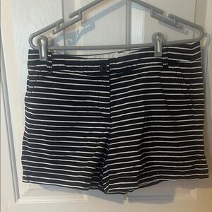 crown & Ivy Women's Navy and White Striped Shorts size 10